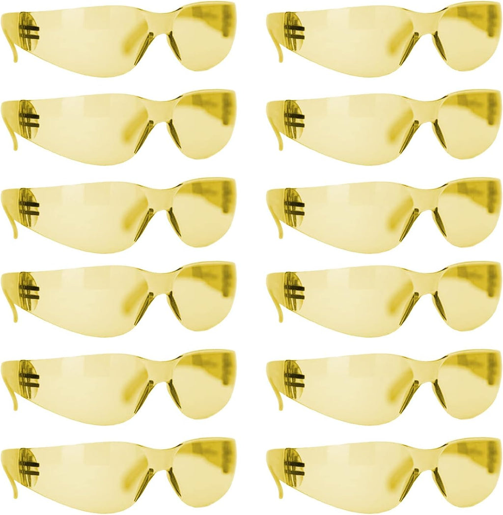BISON LIFE Safety Glasses - Scratch Resistant Wrap Around Eyewear, Polycarbonate ANSI Z87.1 Impact