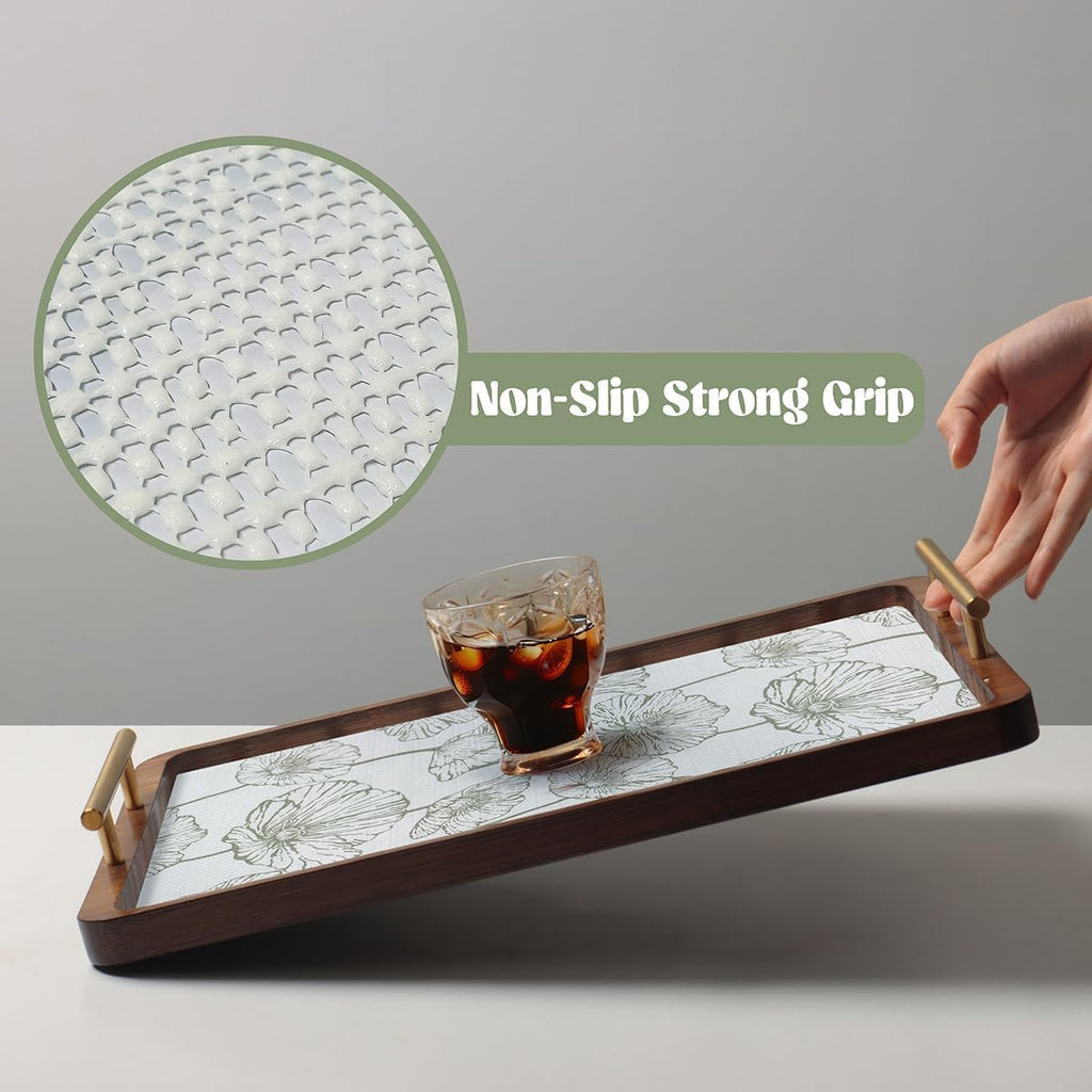Shelf Liner for Kitchen Cabinets Non Adhesive Kitchen Drawer Liner,Non-Slip Lotus Cabinet Liner
