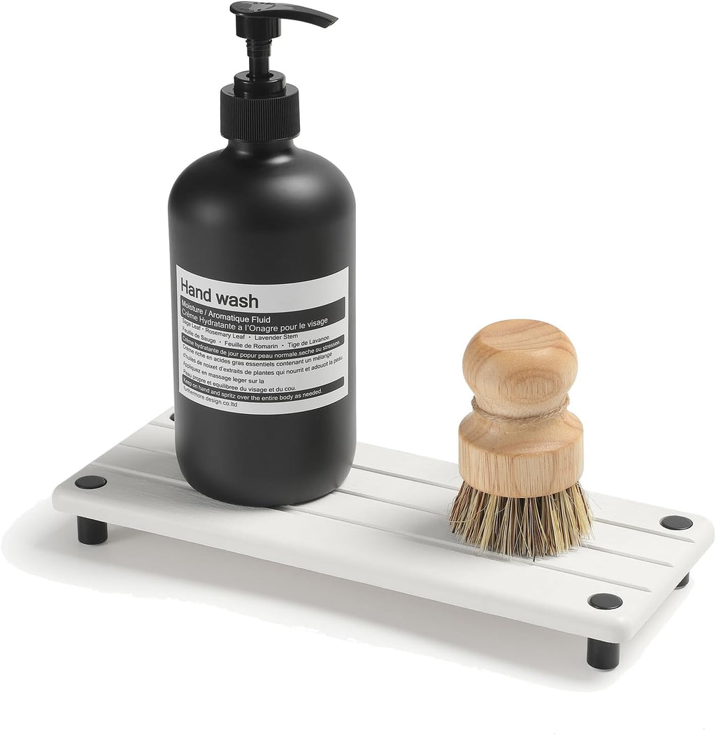 Instant Dry Sink Caddy Kitchen Sink Organizer, Quick Drying Diatomaceous Earth Stone Sink Tray