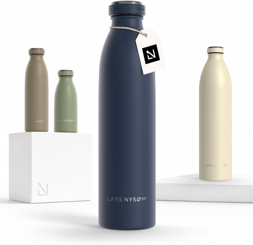 LARS NYSØM Stainless Steel Insulated Water Bottle 12oz 17oz 25oz 34oz 51oz | Insulated Thermo Flask