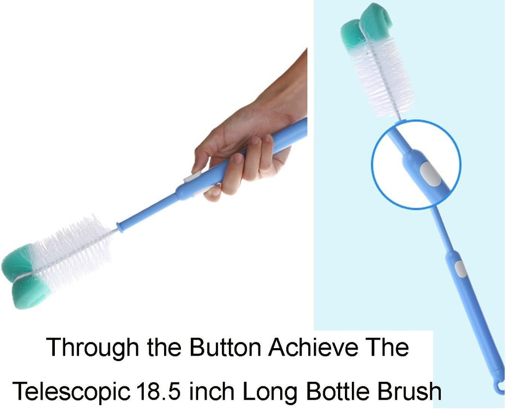 2 Pack Long Bottle Cleaning Brush for Long and Narrow Neck Beer, Wine, Kombucha, Bottles,Nalgene