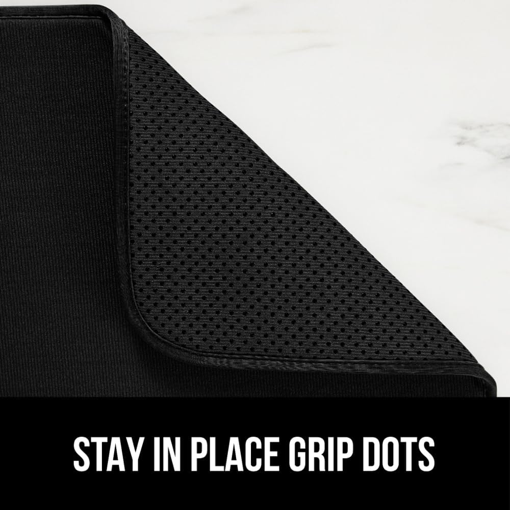 GORILLA GRIP Ultra Water Absorbent Microfiber Dish Drying Mat, Quick Dry Thick Mesh, Slip Resistant