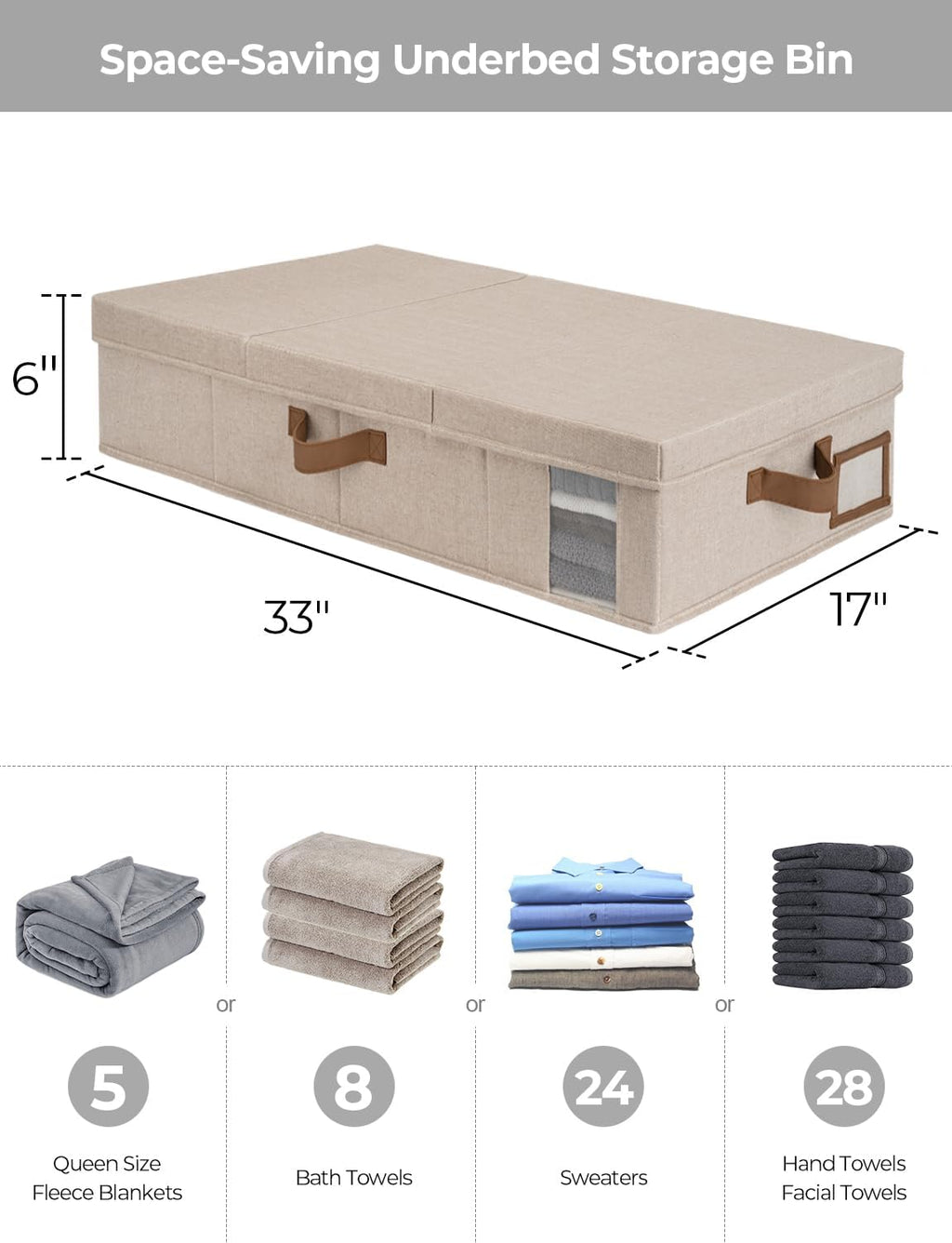 StorageWorks 2-Pack Large Under Bed Storage Bins with Lids, Underbed Storage Containers with