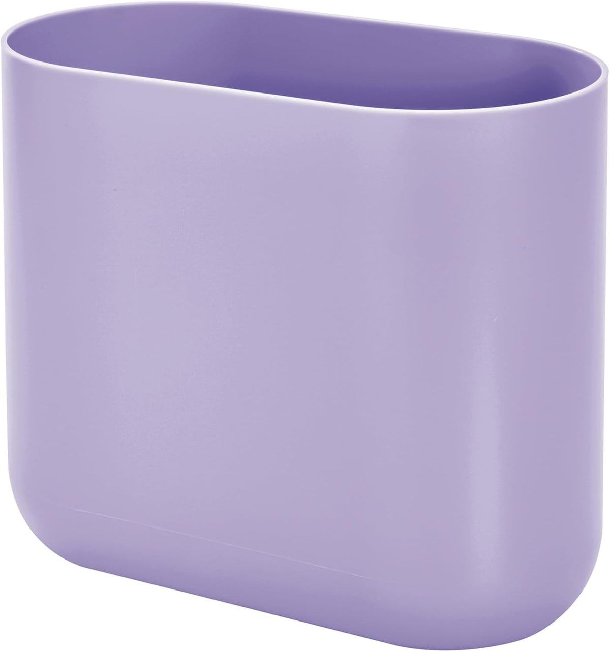 iDesign Small Oval Plastic Trash Ideal for Bathroom, Bedroom, or Office-Wisteria Purple Waste Can