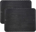 ZLR 2 Pcs Silicone Dish Drying Mats for Kitchen Counter, Eco-Friendly Fast Dry Dish Mat, Easy Clean