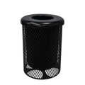 COATEDOUTDOORFURNITURE RFT-BLK Heavy Duty 32 Gallon Round Trash Receptacle, Liner Included, Black