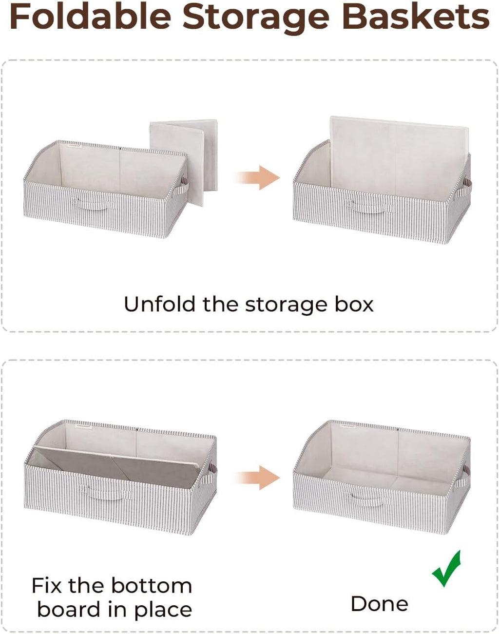 StorageWorks Closet Storage Bins, Trapezoid Organizer Box for Shelves, Fabric Clothes Bin, Foldable
