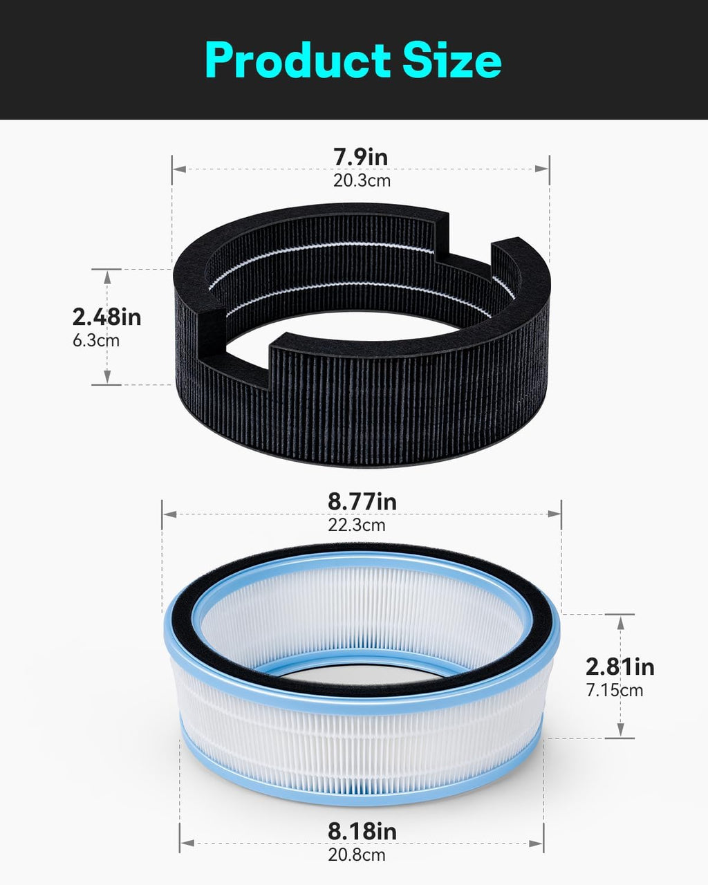 Leemone Replacement HEPA Filters & Wick Filters Compatible with LEVOIT Sprout Evaporative
