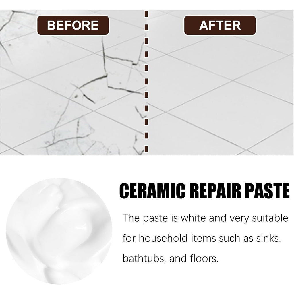 Tile and Ceramic Glaze Repair Paste,Ceramic Tile Crack Repair,Porcelain Sink Repair Kit,Tilegrout