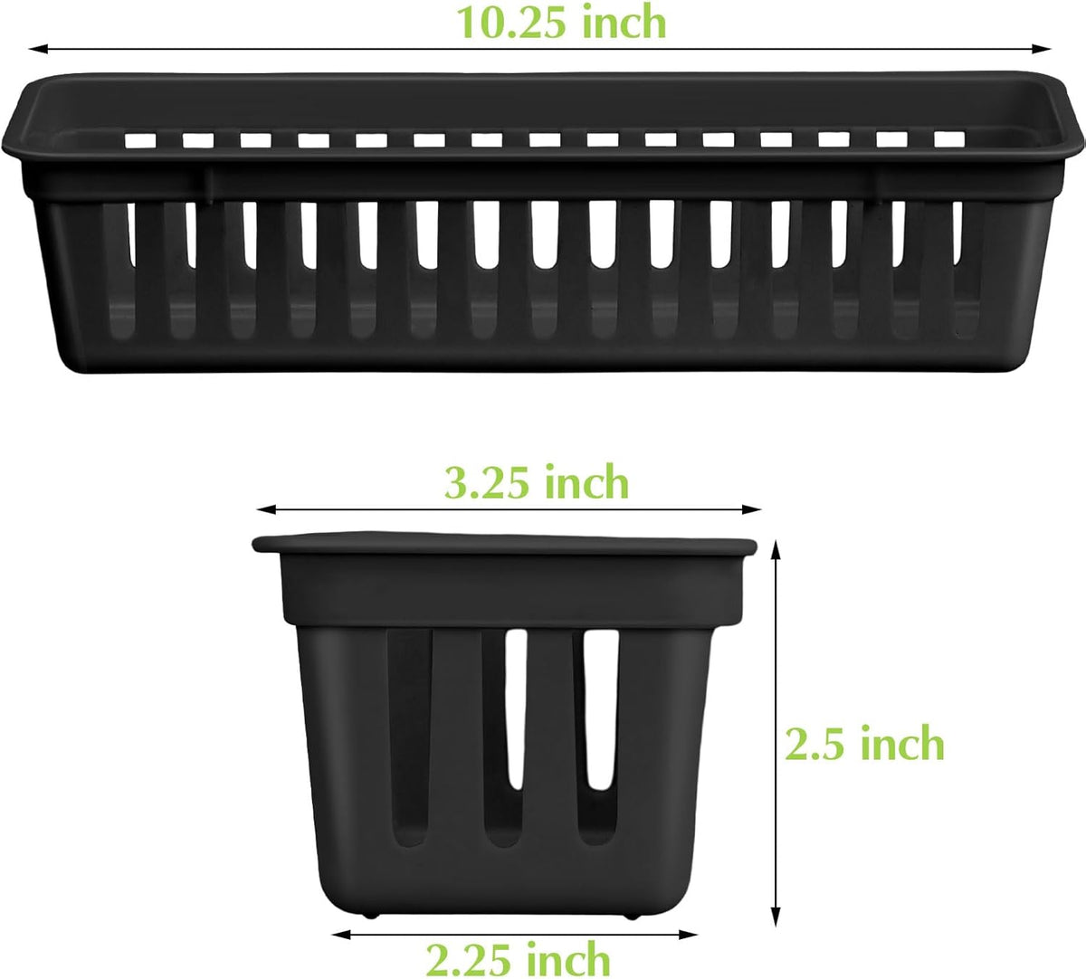 Domensi 24 Pcs Slim Plastic Storage Baskets Tray for Organizing 10.25 x 3.25 x 2.5 Inch Small