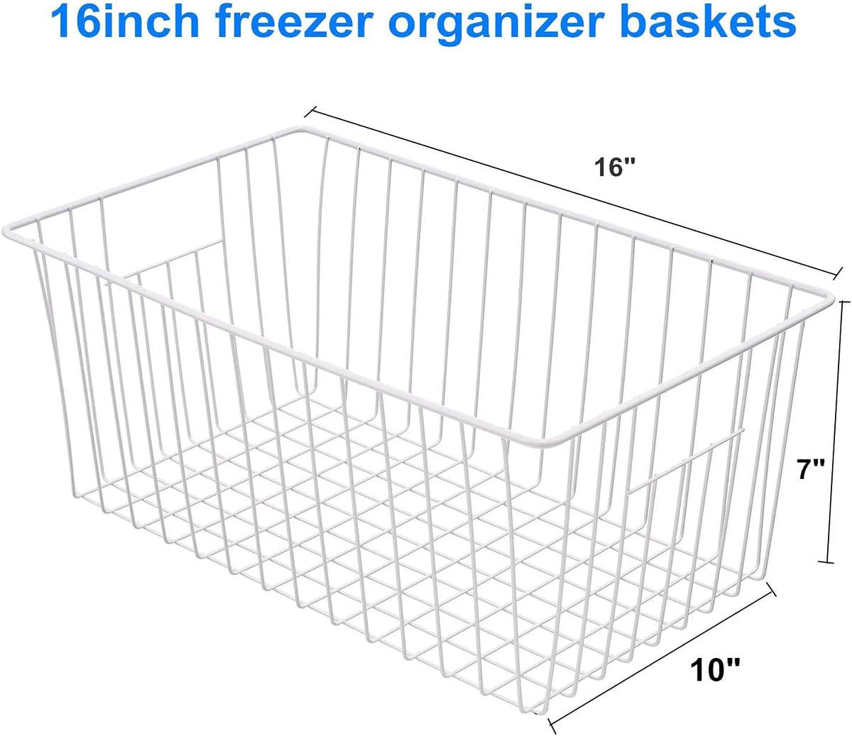 16inch Upright Freezer Organizer Baskets for 13-14,16-21 cu.ft Standup Freezer, Settle freezer