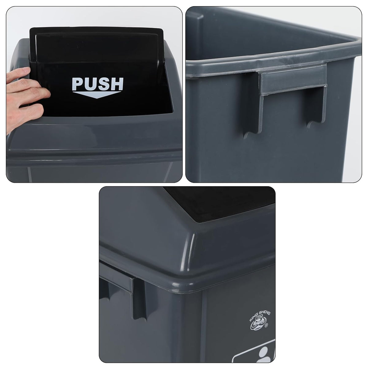 Readsky 6 Gallon Plastic Garbage Can Swing Lid, Trash Can Swing-Top, Swing Garbage Bin, 4 Packs