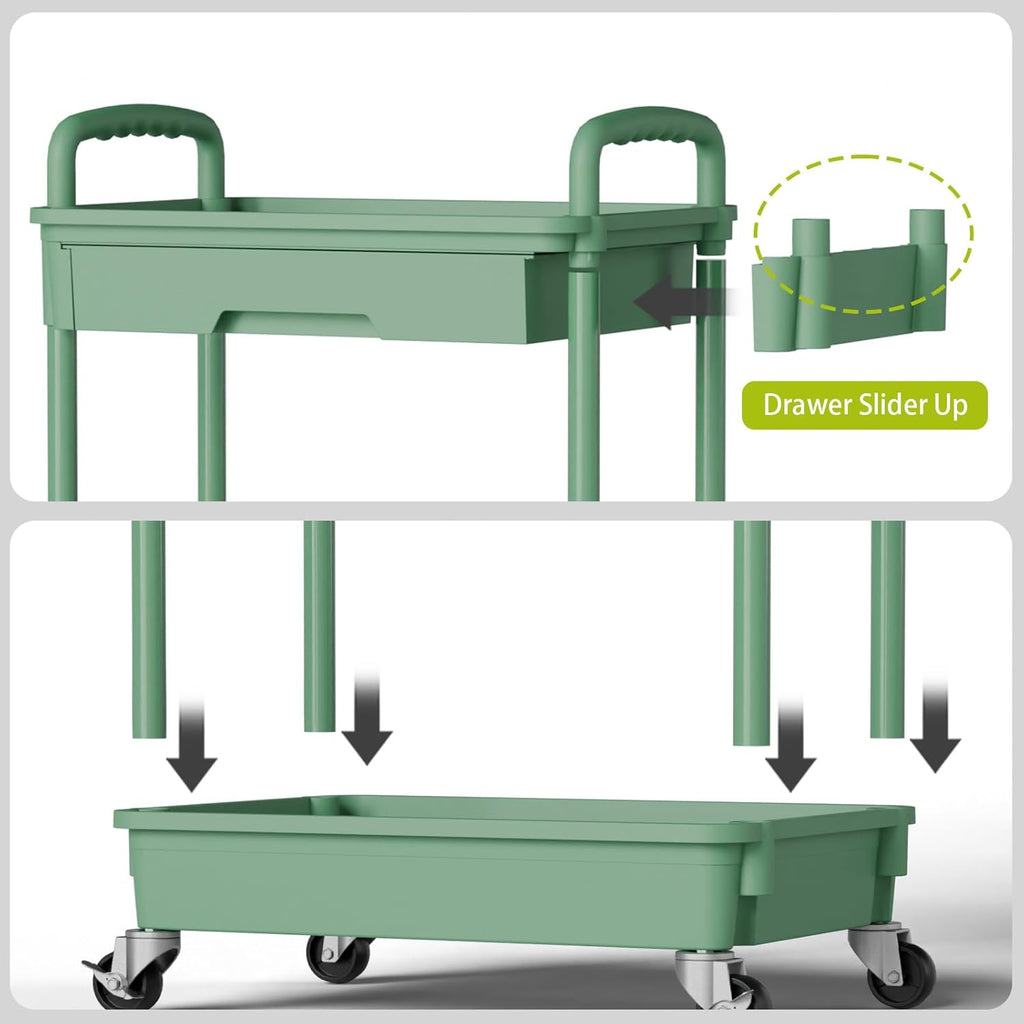 5 Tier Rolling Cart Organizer,Bathroom Cart Organizers with Wheels Laundry Room Organization Mobile