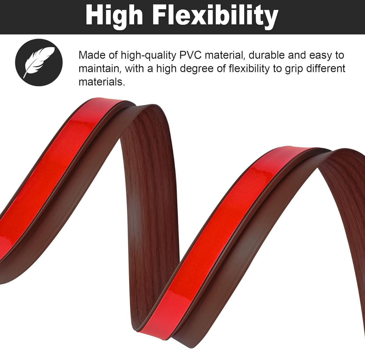 3.3Ft Carpet Floor Transition Strip, Self Adhesive Floor Edging Trim Strip for Doorway, PVC Floor