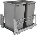Rev-A-Shelf Double Pullout Trash Cans for Under Kitchen Cabinets 35 Quart 8.75 Gallon with