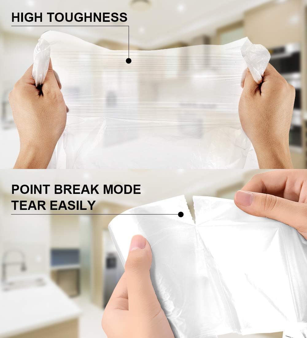 FORID 1.2 Gallon Garbage Bags, 220 Count, Small, Clear –Wastebasket Bin Liners for Bathroom