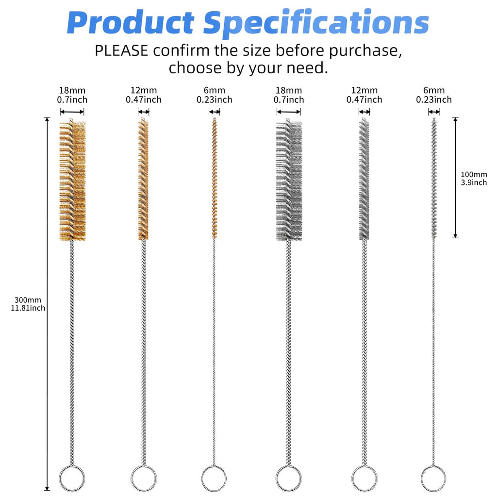 7 PCS Wire Brush Set, Brass Wire Brush and Stiff Bristle Metal Brush with Handle, Heavy Duty