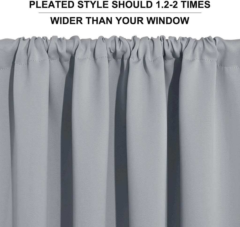 RYB HOME Blackout Curtains for Kitchen, Over Sink Privacy Curtains Window Decor, Thermal Insulating