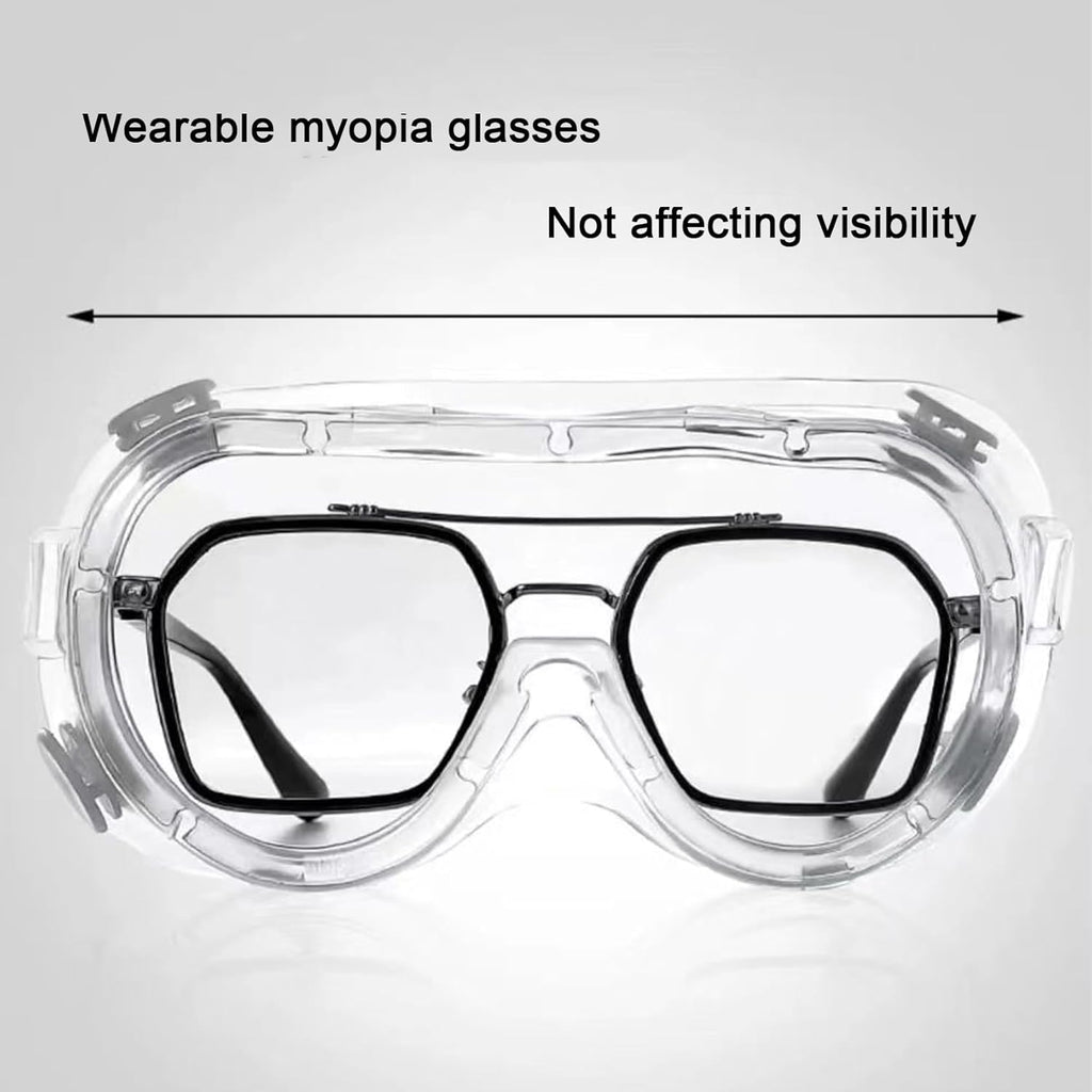 Safety Goggles 6 Pack - Anti-Fog Protective Safety Glasses - Clear Lens Adjustable Soft Lightweight