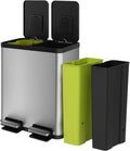 Simpli-Magic 16 Gallon (30L x 30L) Dual Compartment Step Trash Can – Kitchen Garbage Can with