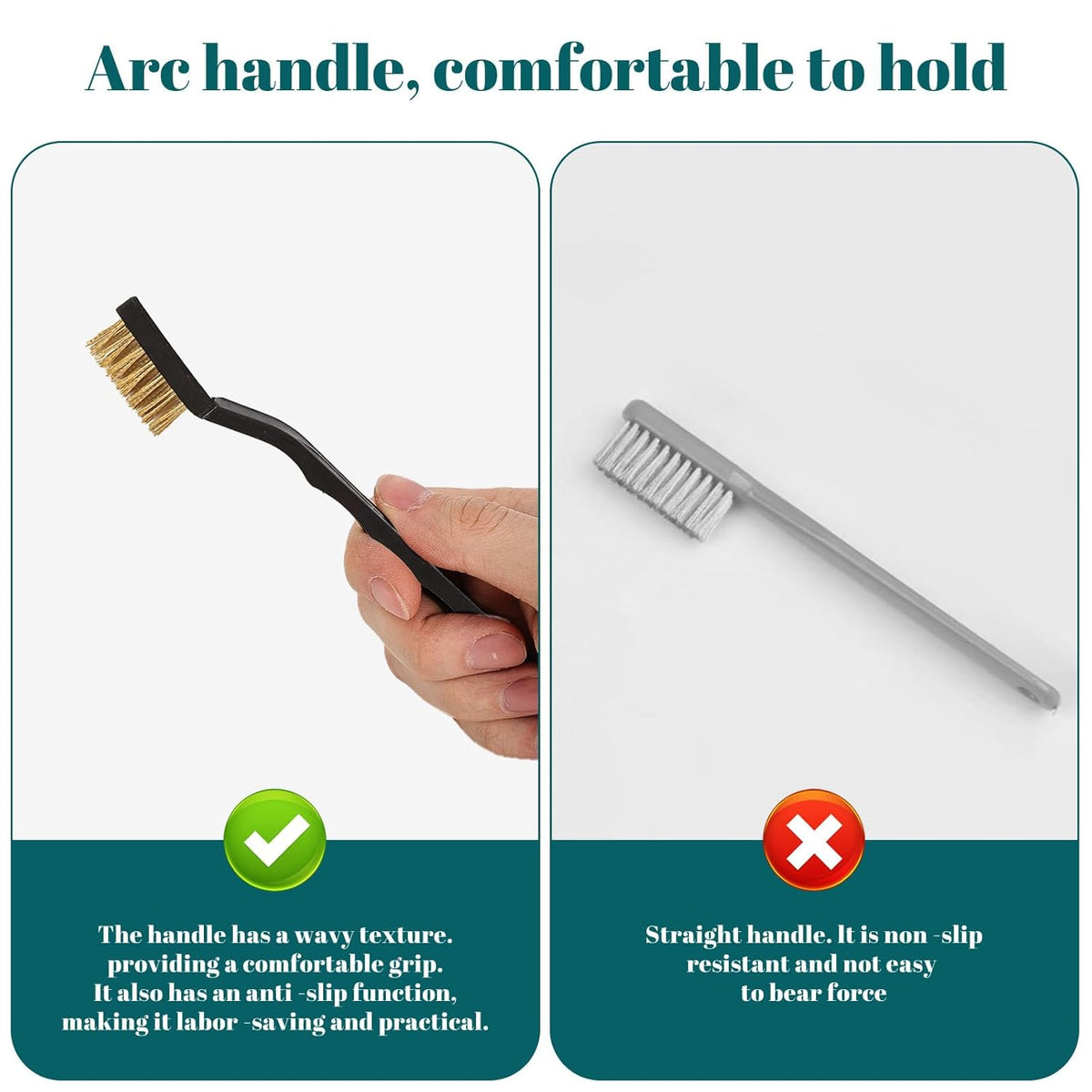 40 Pcs Mini Wire Brush Brass Brush Set, Curved Handle Masonry Brush Wire Brush for Cleaning Welding