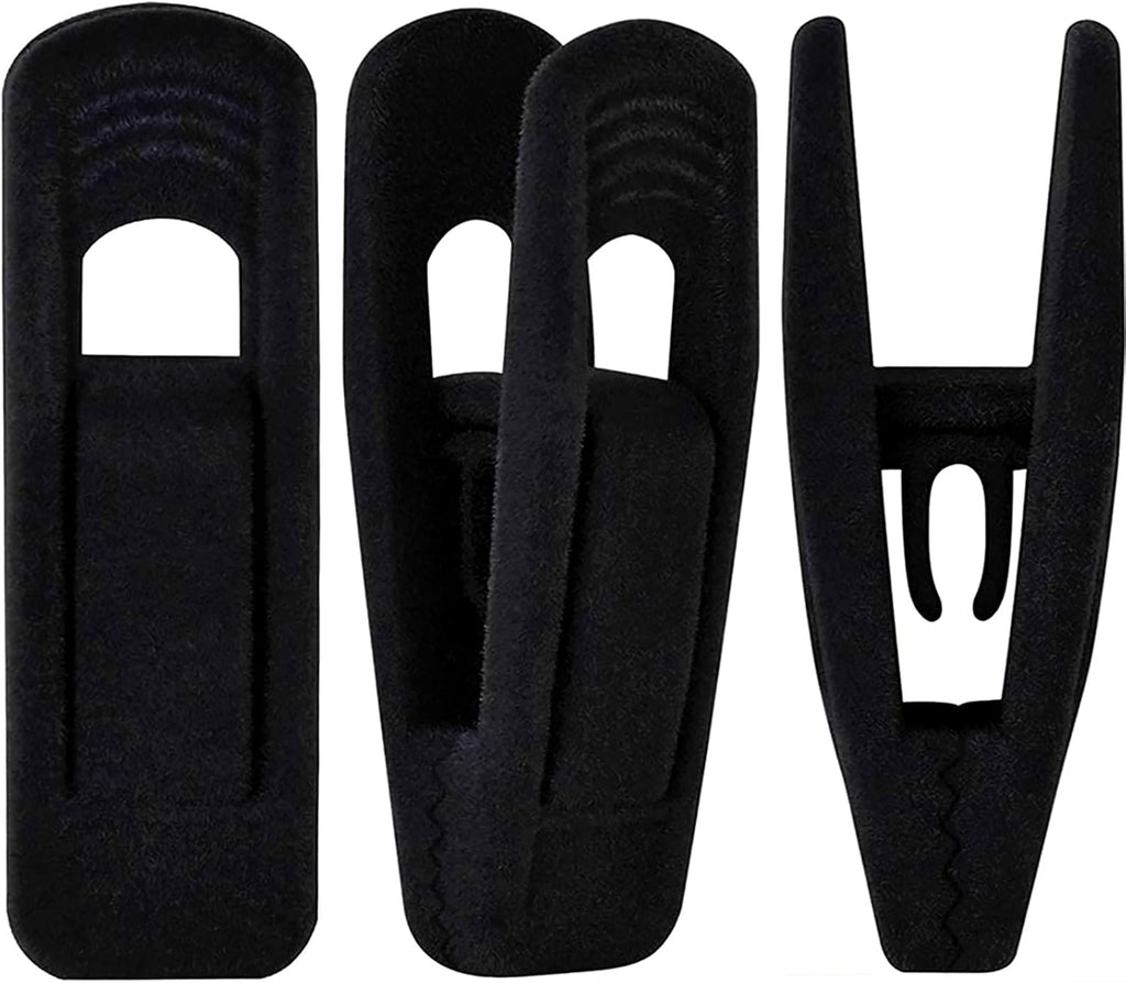 Black Velvet Hangers Clips (80-Pack), Non-Slip Strong Velvet Hangers Clips for Velvet Skirt