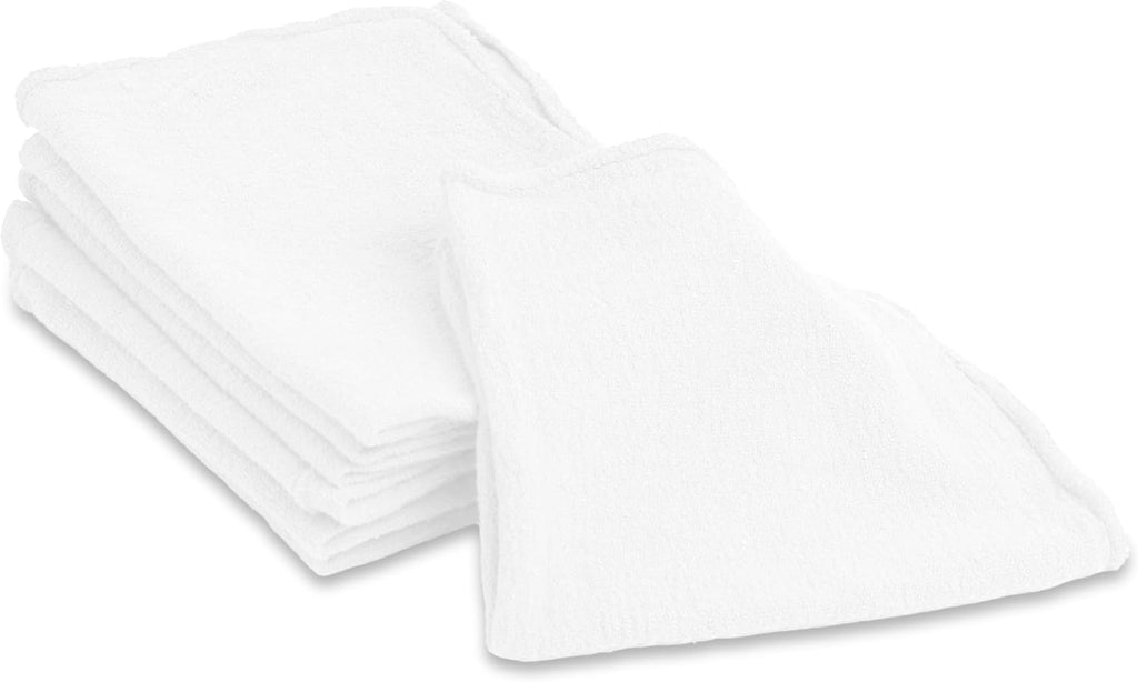 Cotton Shop Towels - Pack of 25 Cleaning Rags 12'' x 14'' - Super Soft and Absorbent Shop Rags for