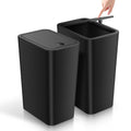 TIPGO Bathroom Trash Can with Lid, 4 Gallon / 15 Liter Small Garbage Can, Press Top Bin, Plastic