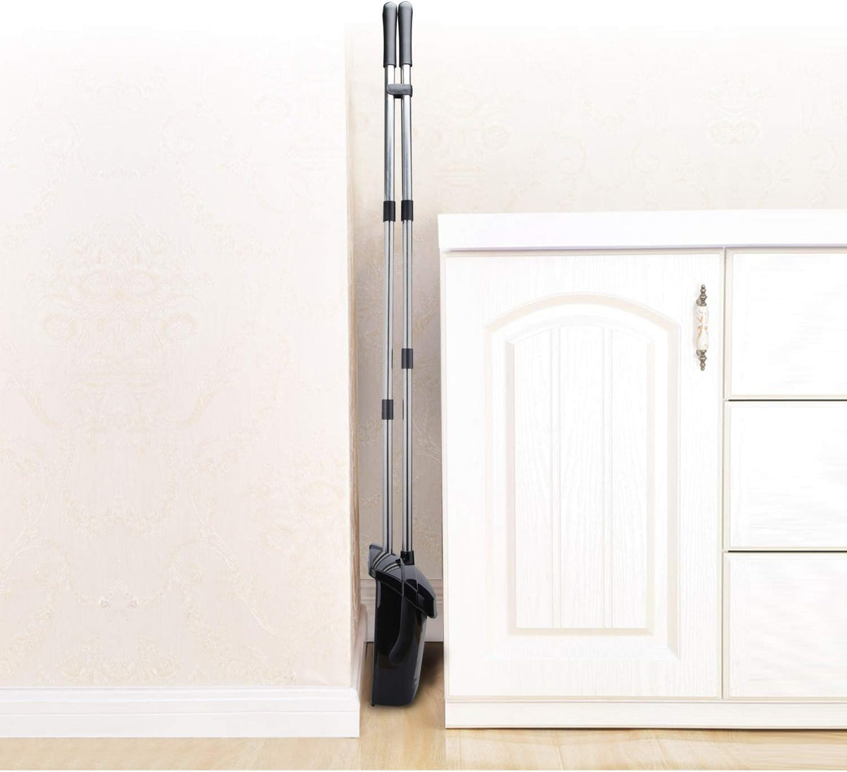 Broom and Dustpan Set for Home with Lid Indoor Upright Dustpan Broom and Dustpan Set Combo Dust Pan
