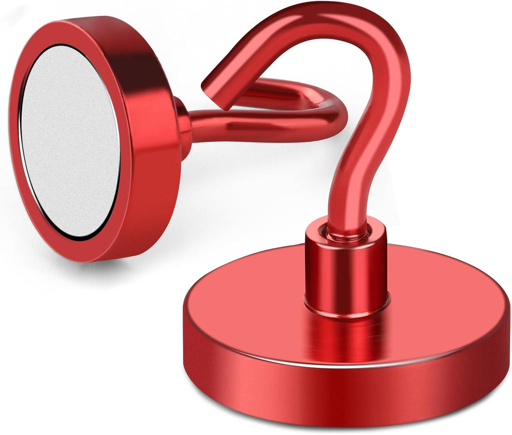 MIKEDE Magnetic Hooks Heavy Duty, 150LB Strong Magnet with Hook for Fridge, Super Neodymium