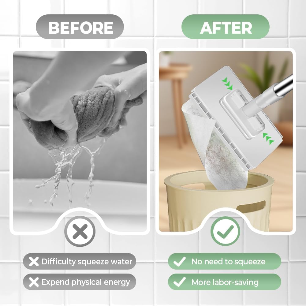 Disposable Dust Mop with 4 Reusable Cloths, mopa desechable para el polvo con 4 PañOs