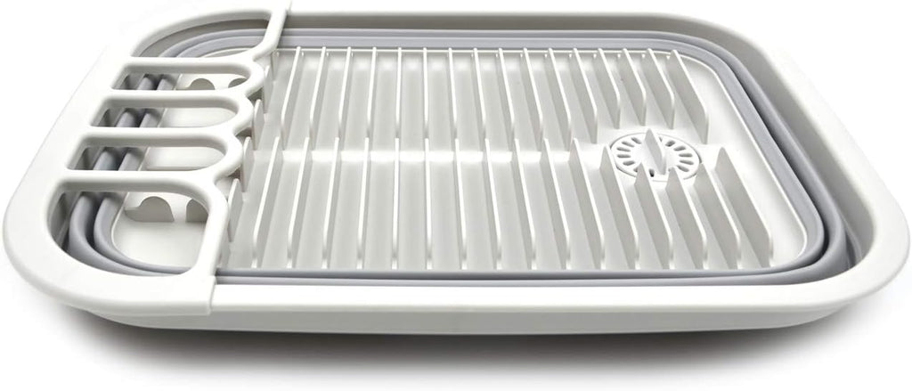 SAMMART 12L (3.17 Gallon) Collapsible Dish Drainer with Swivel spout - Foldable Drying Rack Set