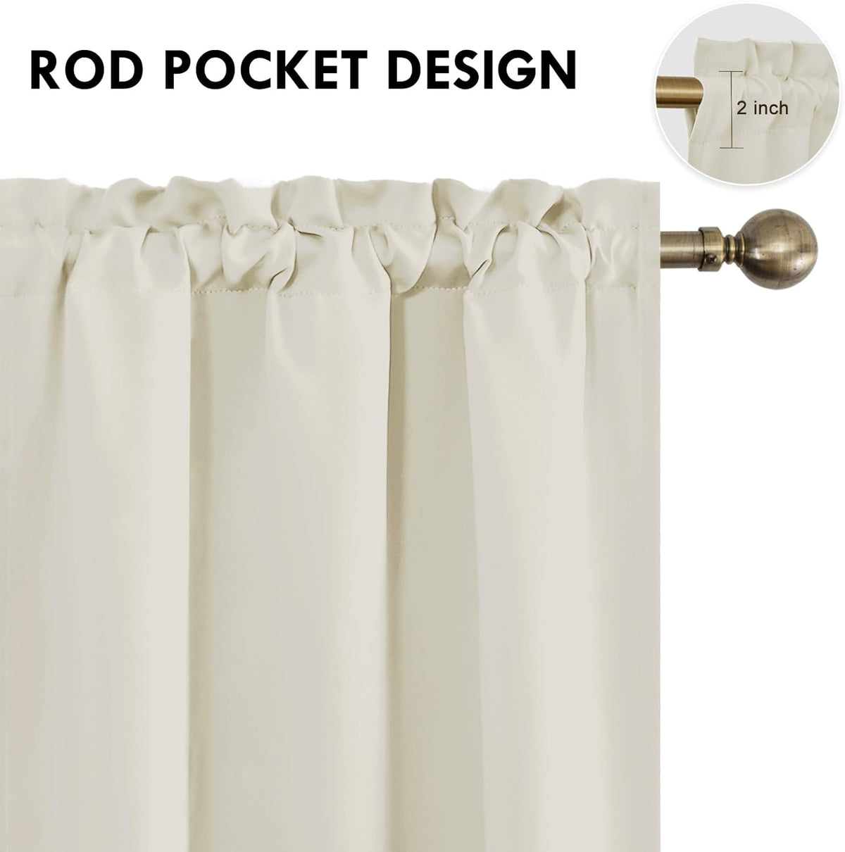 DWCN Blackout Curtains for Bedroom – Rod Pocket Thermal Insulated Noise Reducing Noise Reducing