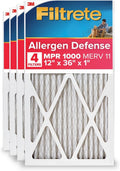 Filtrete 12x36x1 AC Furnace Air Filter, MERV 11, MPR 1000, Micro Allergen Defense, 3-Month Pleated