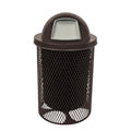 COATEDOUTDOORFURNITURE RDT-BRW Heavy Duty 32 Gallon Round Trash Receptacle, Liner Included, Brown