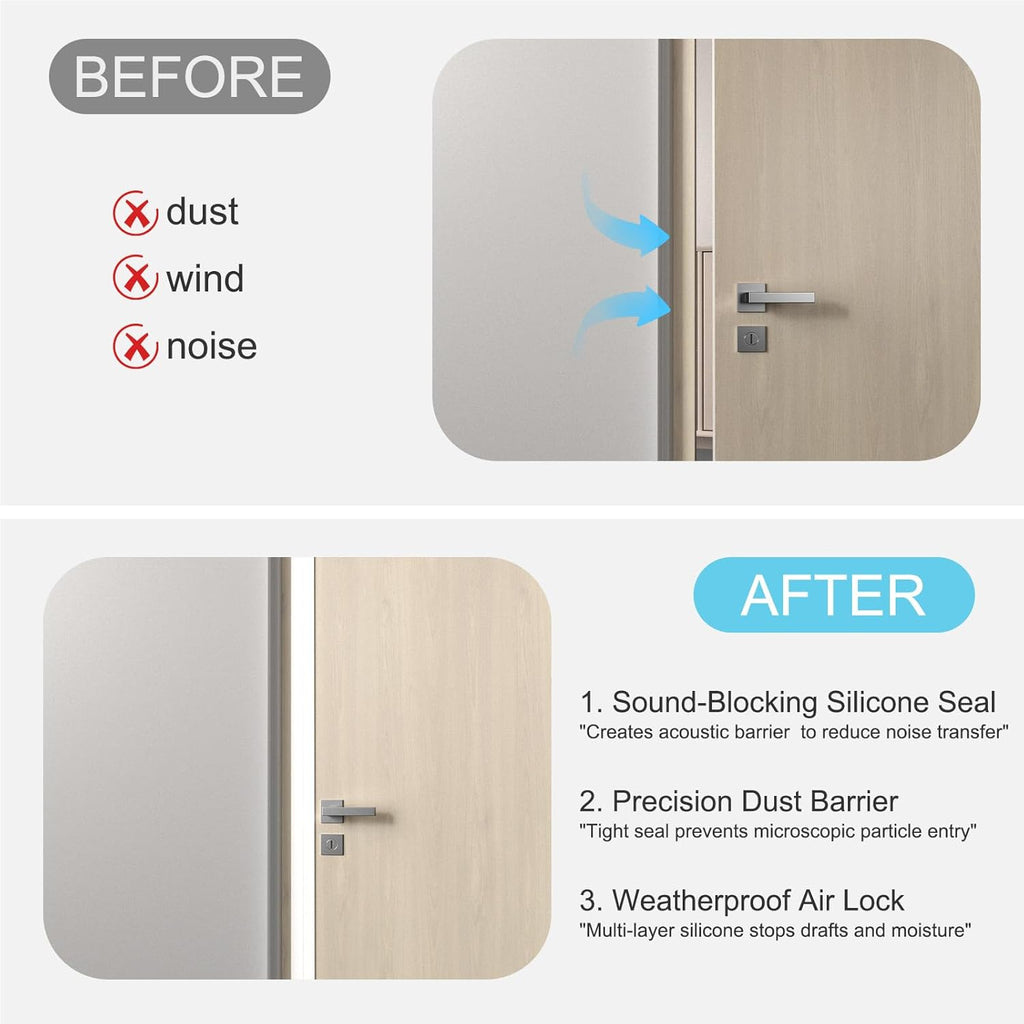 Heavy-Duty 20 ft x 2 in Weather Stripping, Door Draft Stopper Silicone Seal Strip for House and