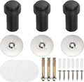 PATIKIL 3Set Round Door Stoppers, 80mm Stainless Steel Door Stop Doorstop Wedge Metal Cylinder Self