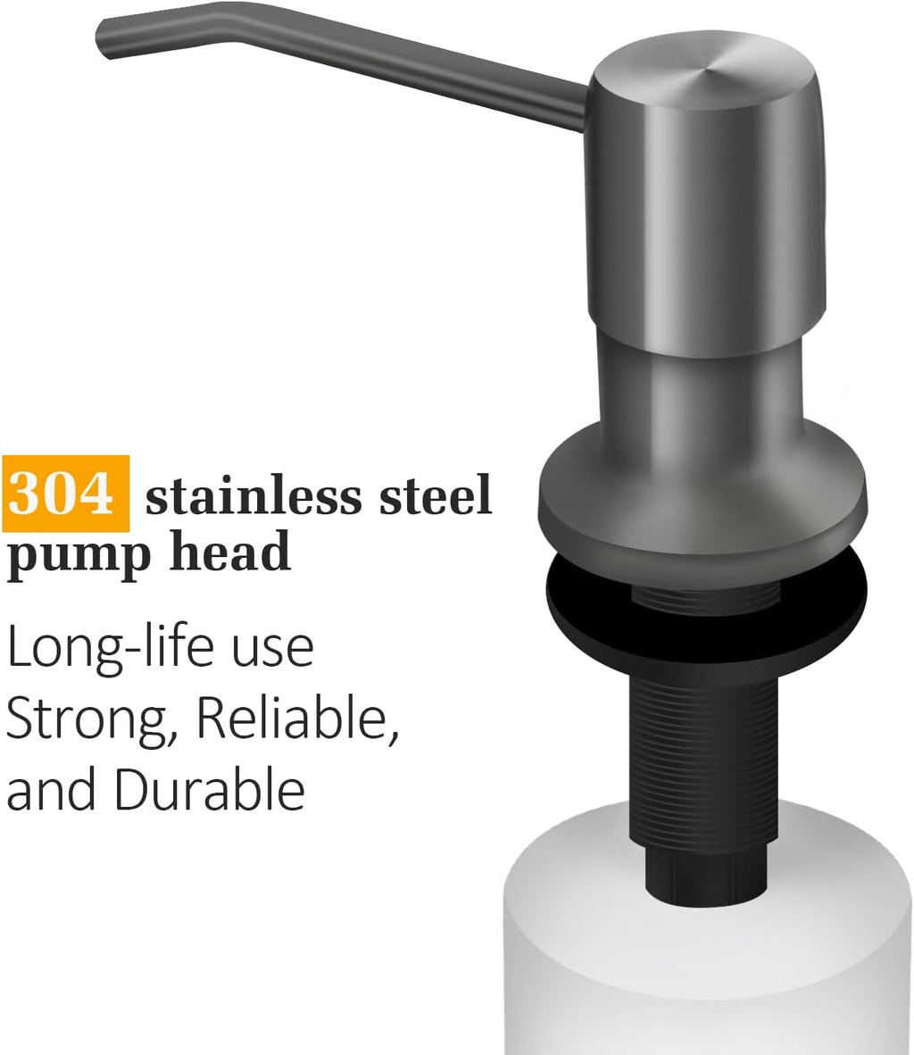 Soap Dispenser for Kitchen Sink, Built in Sink Soap Dispenser Lotion Dispenser with 17 OZ Bottle