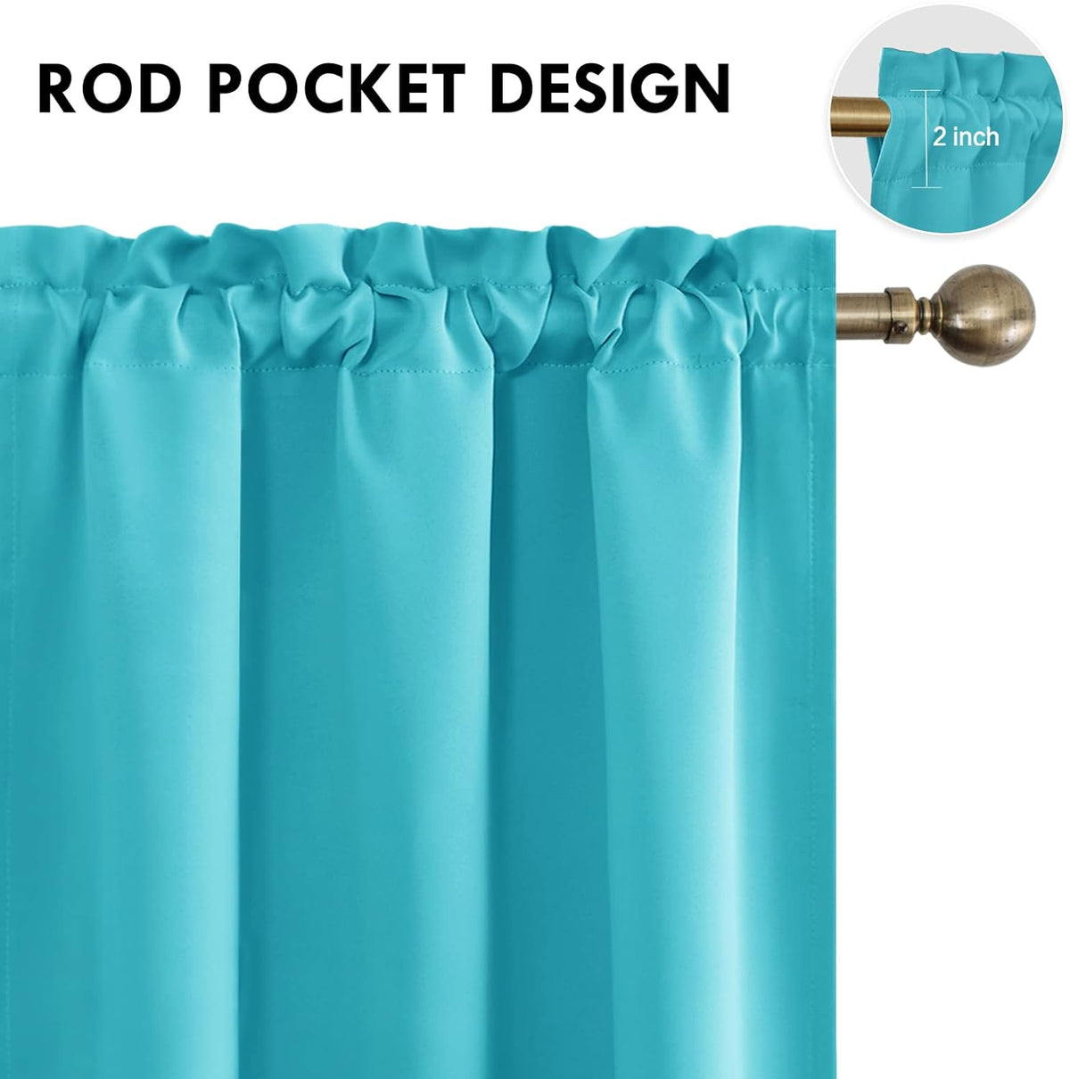 DWCN Blackout Curtains for Bedroom - Thermal Insulated Privacy Energy Saving Rod Pocket Drapes for