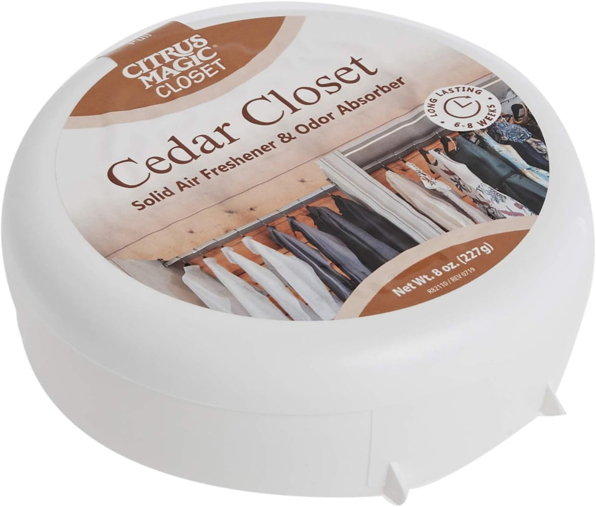 Citrus Magic For Closets Odor Absorbing Solid Air Freshener, Cedar, 8-Ounce, Pack of 6 - CASE