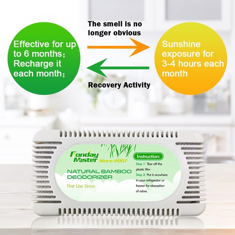 2Packs Fonday Refrigerator Deodorizer Odor Eliminator for Fridges Freezers Coolers Lunch Boxes