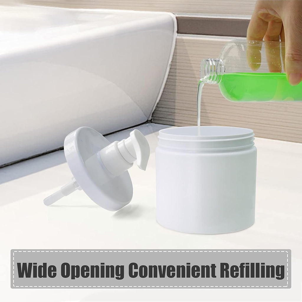 Cosywell Pump Bottle Dispenser Plastic Pump Bottles Refillable Bottles Wide Mouth Jar Style Empty