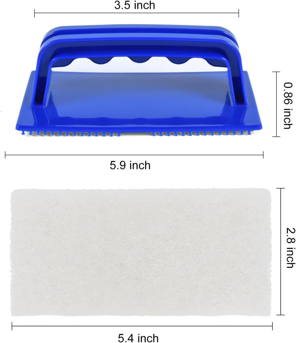YoleShy Shower Scrubber Non-Scratch Bathtub Scrubber Heavy Duty Scrub Pad with Handle for Bathroom