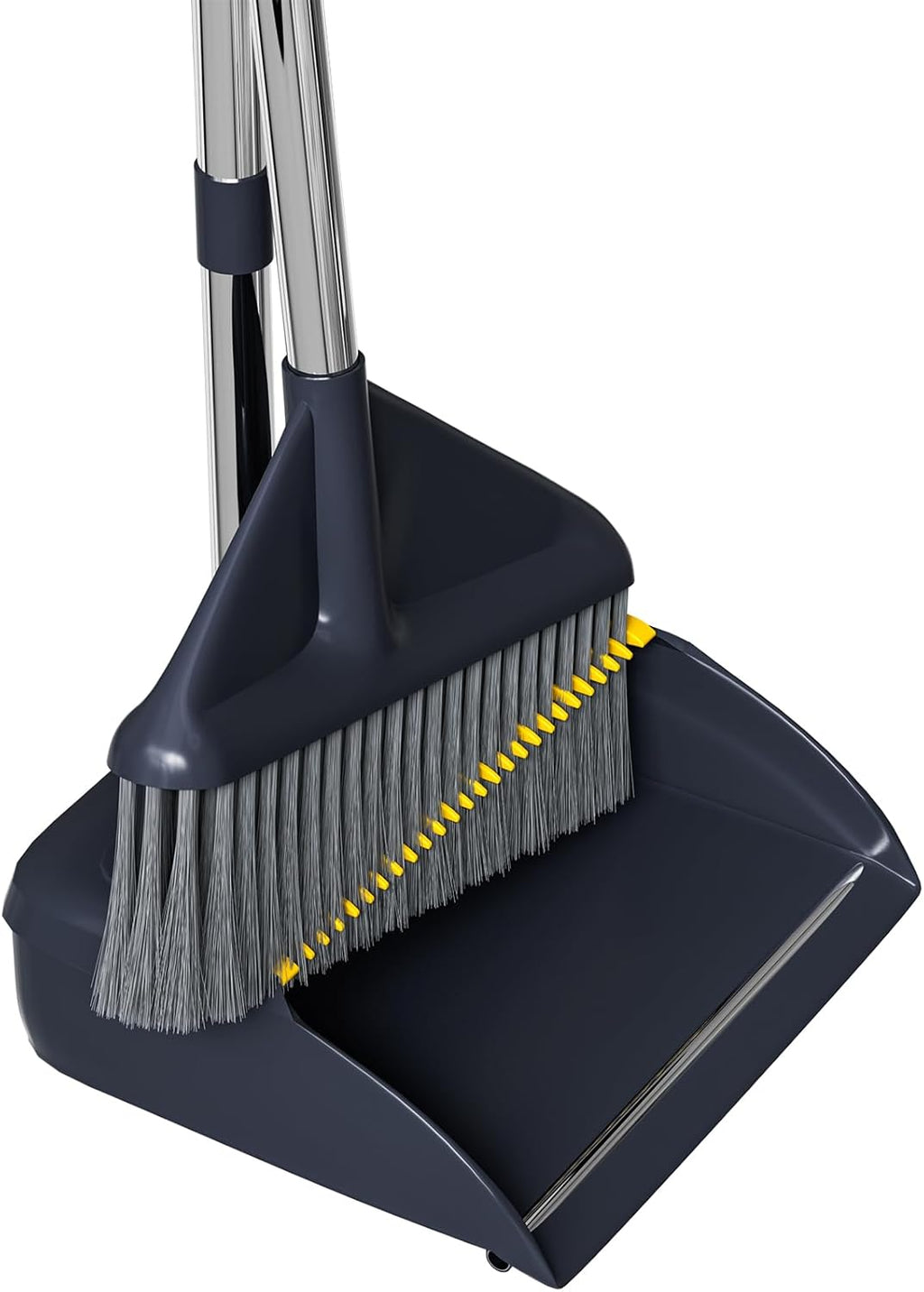 MOPUP Broom and Dustpan Set, 52 inch Long Adjustable Handle Broom with Dustpan Teeth to