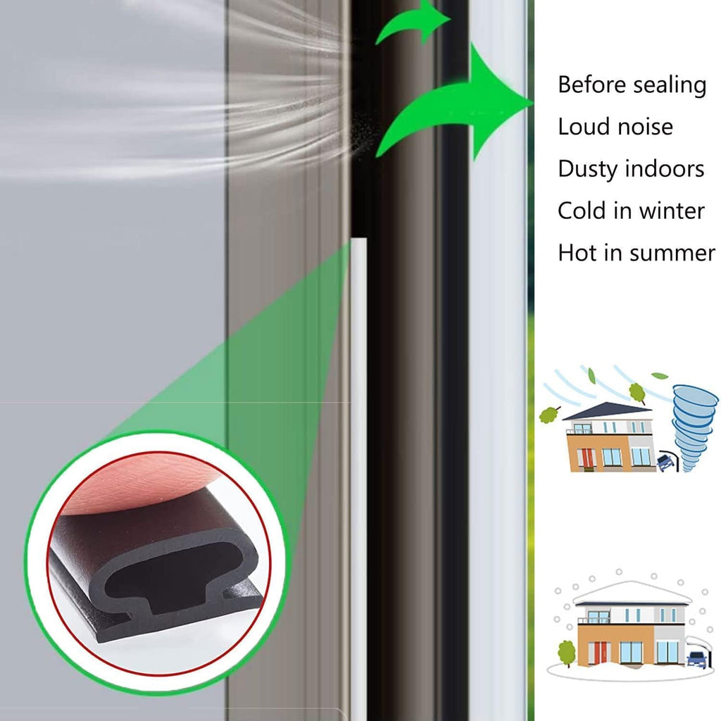 Black Rubber Weather Stripping Door Seal Strip, D Shape Door Rubber Weather Seal Strip