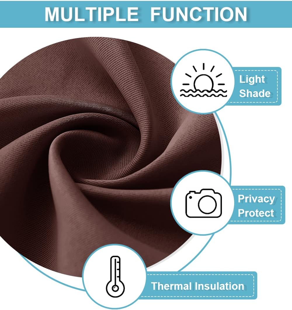 RYB HOME Blackout Curtains for Kitchen, Small Window Curtains Blinds, Thermal Insulating Drapes for