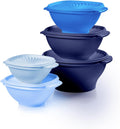 Tupperware Heritage Collection, New 10 Piece Food Storage Container Set in Vintage Blue, Dishwasher