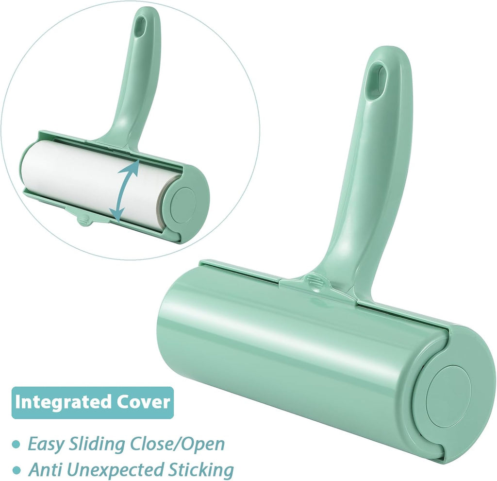Large Lint Roller with Refills for Pet Hair Removal Extra Sticky 6.3 inch Wide Surface Lint Roller