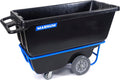 Tilt Truck, 1/2 Cu. Yd. Capacity Dump Cart with Non-Marking 12” Wheels & 5” Casters & Forklift-able