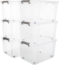 Citylife 6 Packs 69 QT Plastic Storage Bins with Lids Large Stackable Storage Containers for